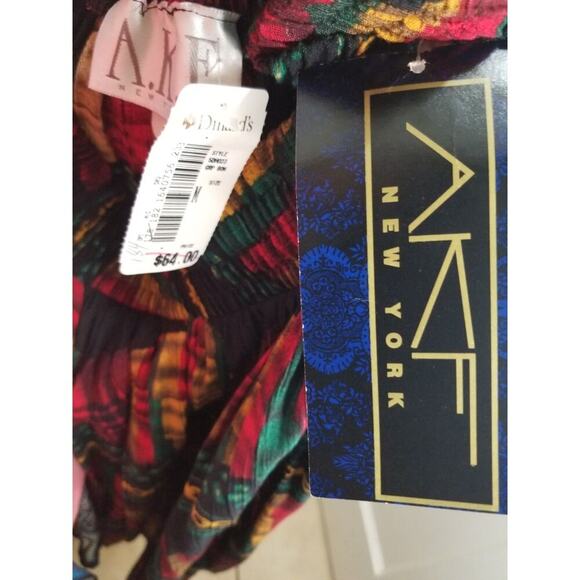 NOS A.K.F. New York Pleated Abstract Print Circle Skirt Size Medium NEW Vintage - Picture 5 of 5